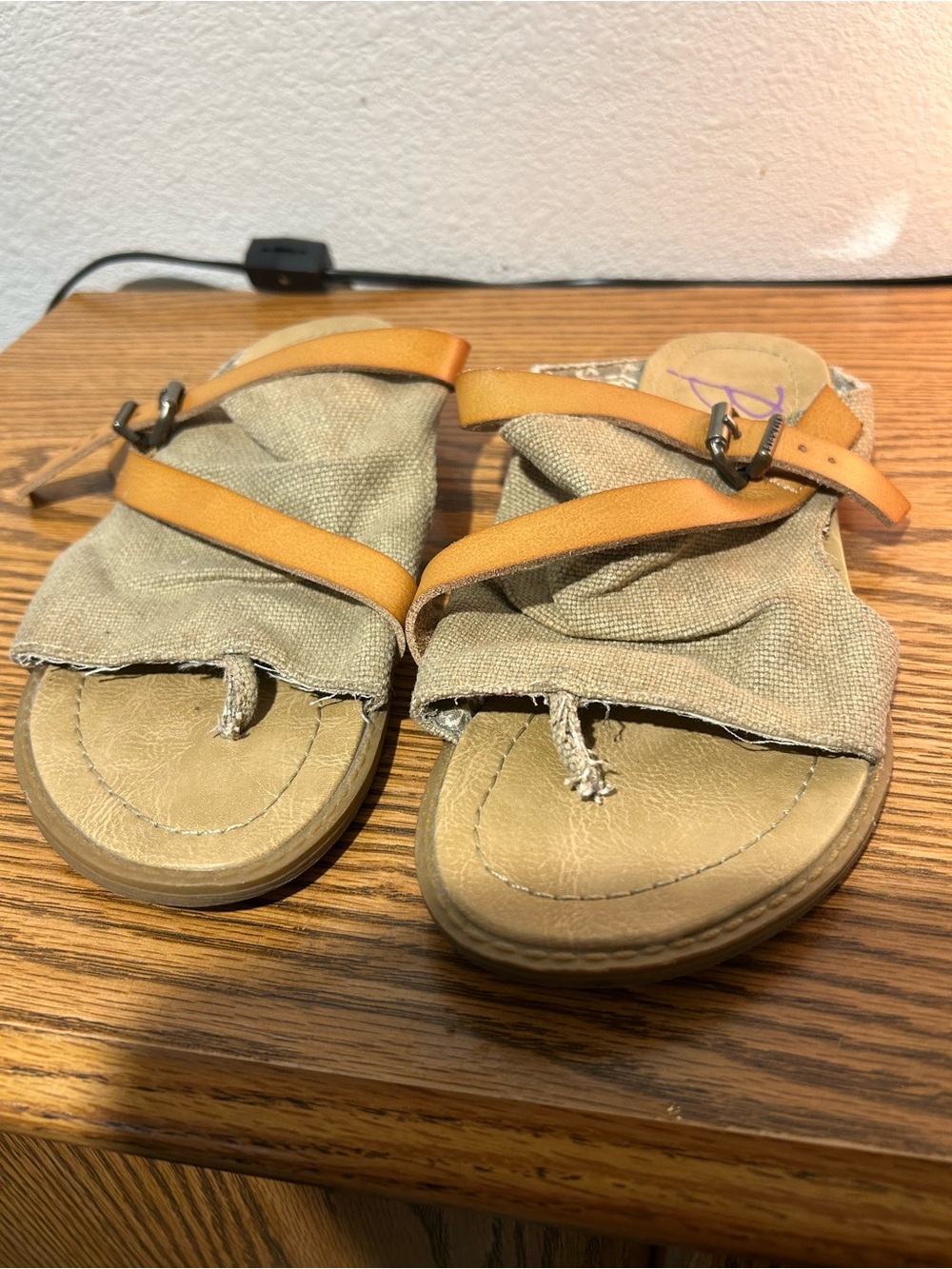 Blowfish Tan & Beige Slide Sandals - Picture 2 of 7